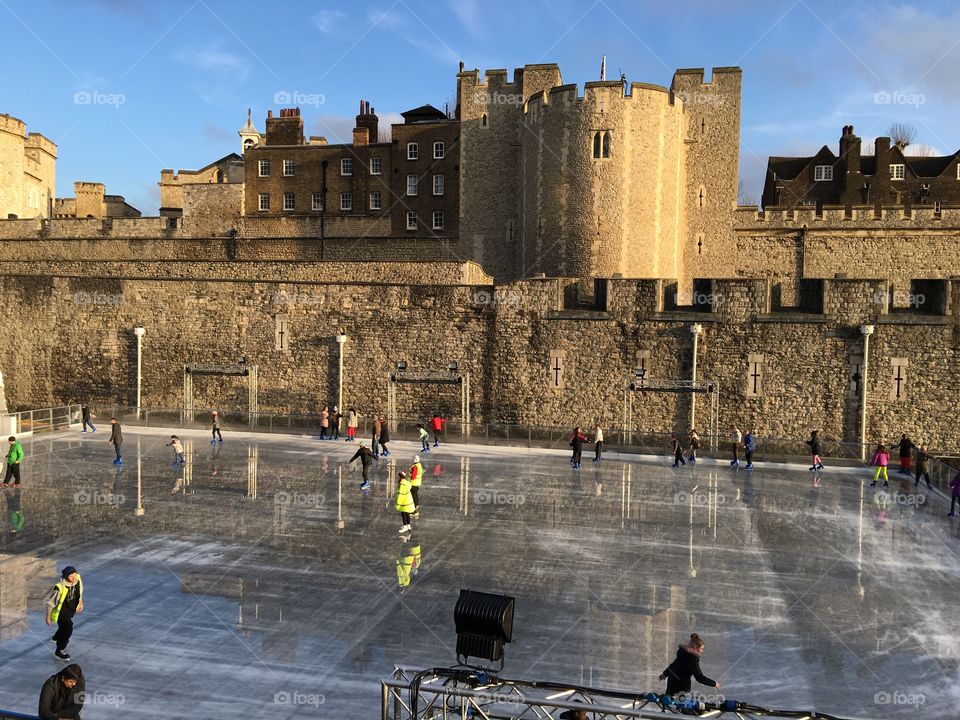 Ice skating in London.