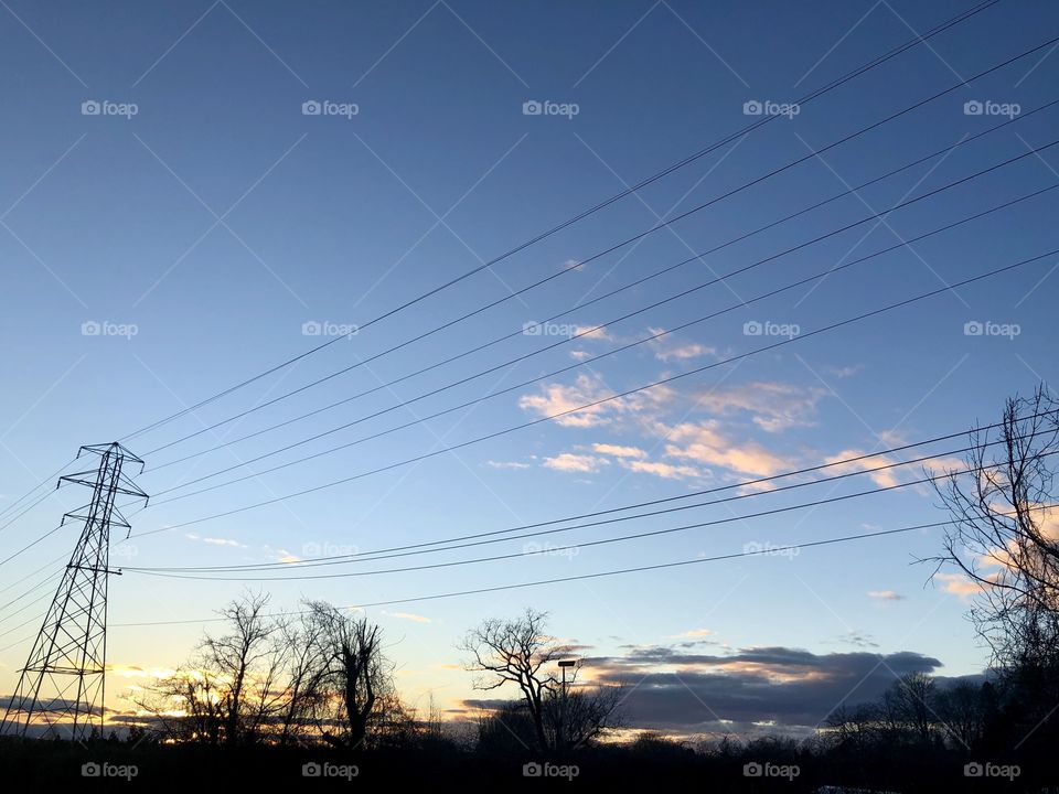 Power line sky