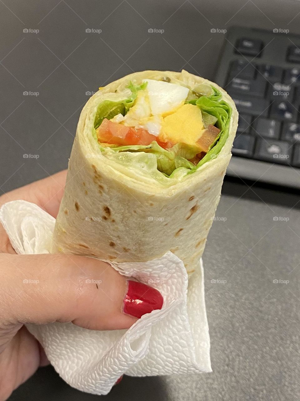 Hand holding delicious food 