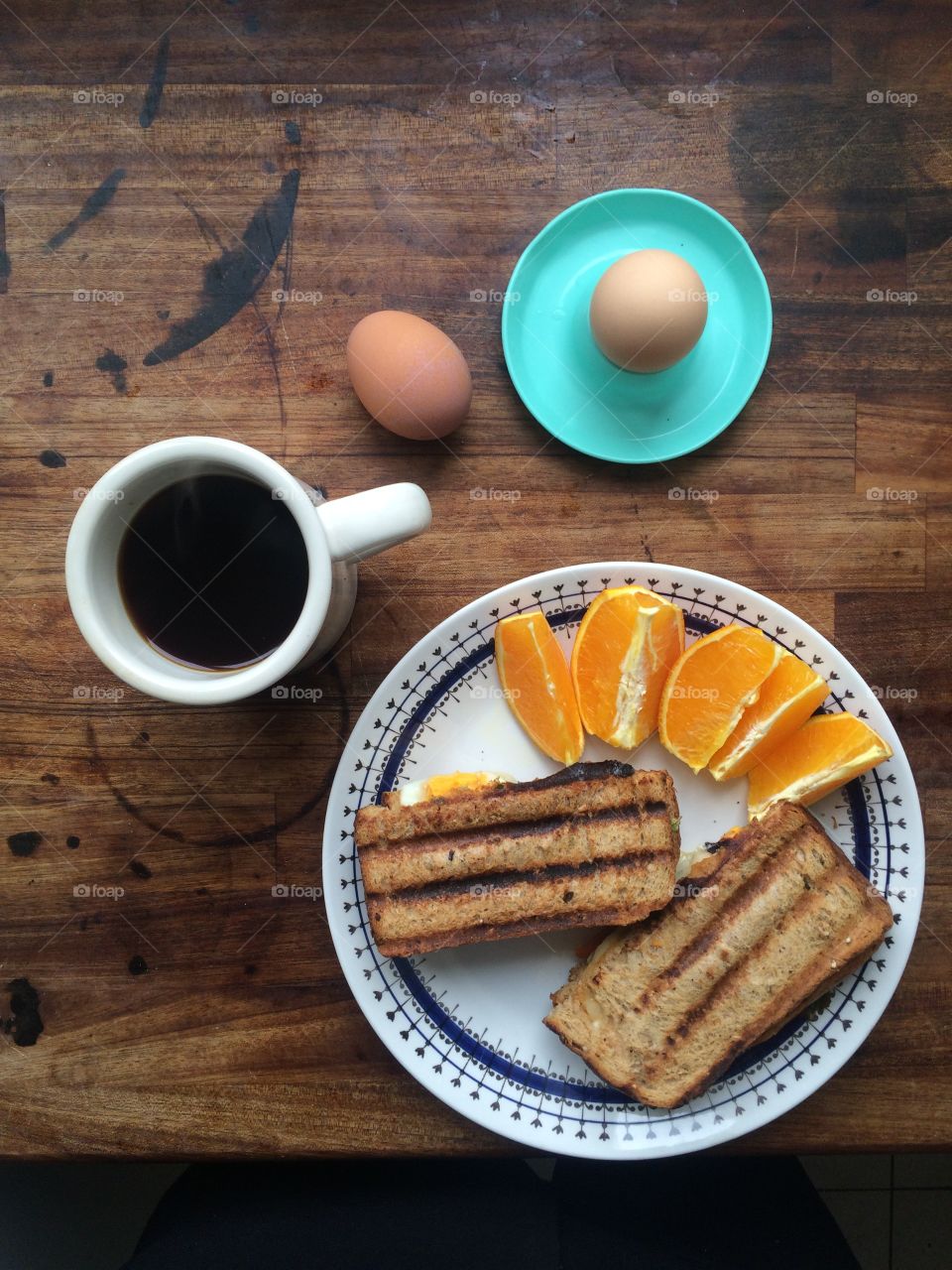 Egg and coffee breakfast