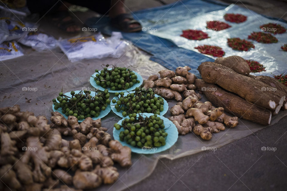 fresh ingredients at the local market