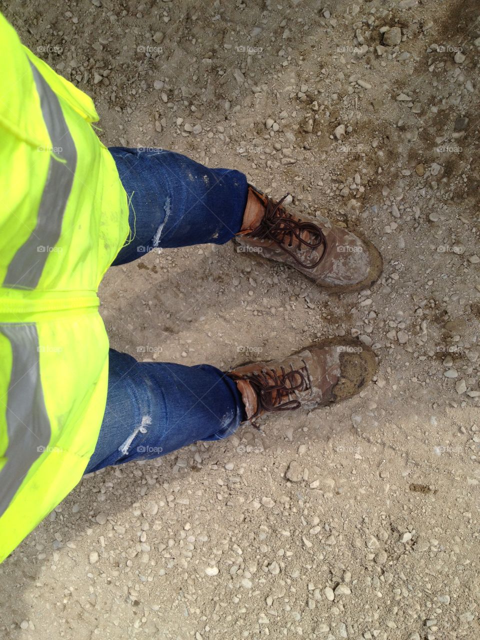 Girl boots. Construction wear 
