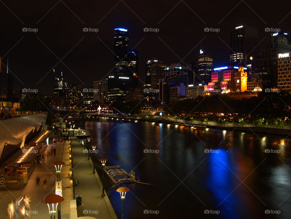 river and lights of Melbourne