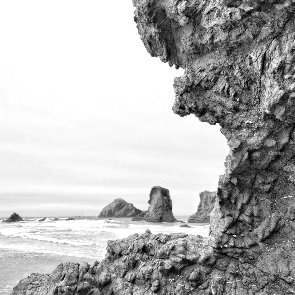 Rock formations at face rock in the Oregon Coast