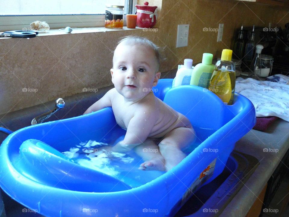 Baby bath time