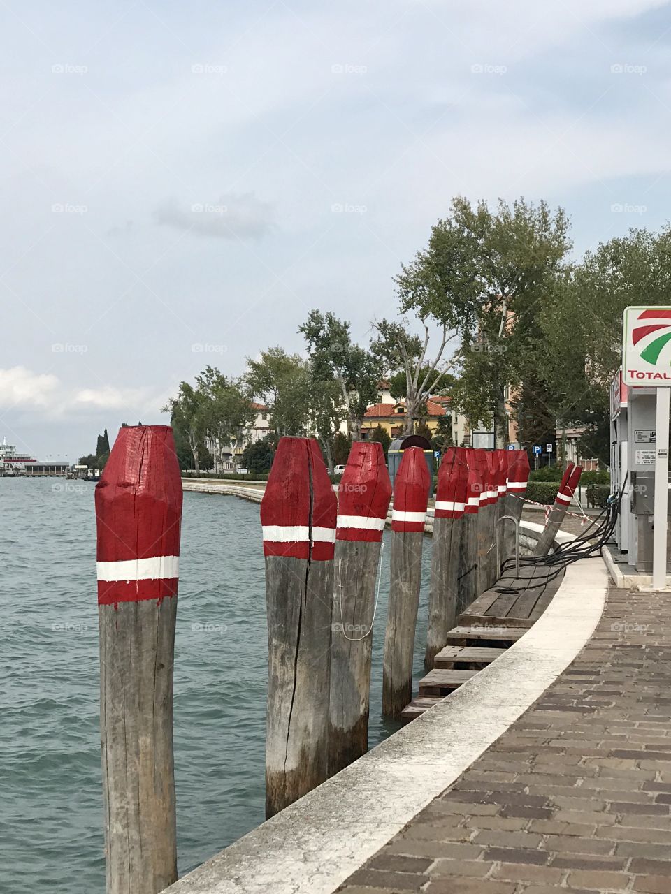 Petrol station on the water in Lido, for the boats of Venice 