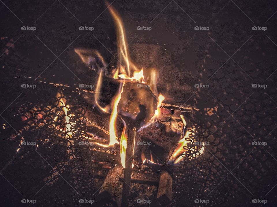 Roasting marshmallows for some late night s’mores 