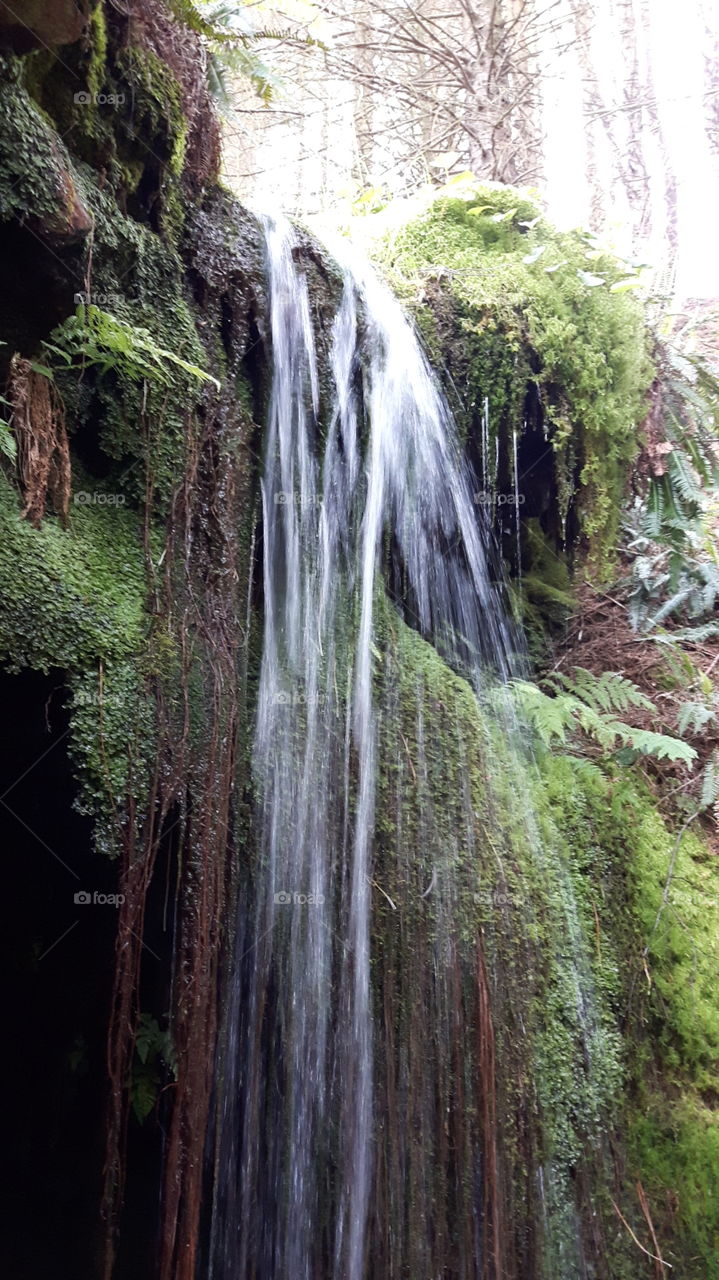 Waterfall and cave in Wicklow mountains