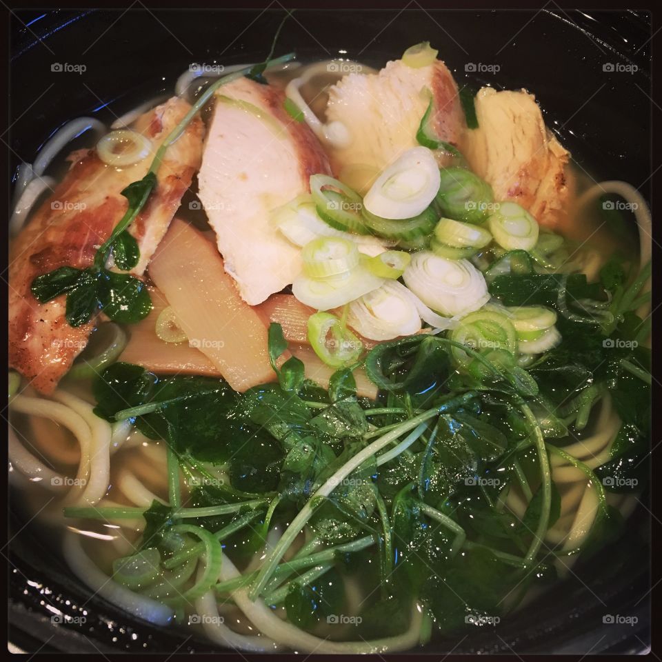 Chicken ramen noodle soup