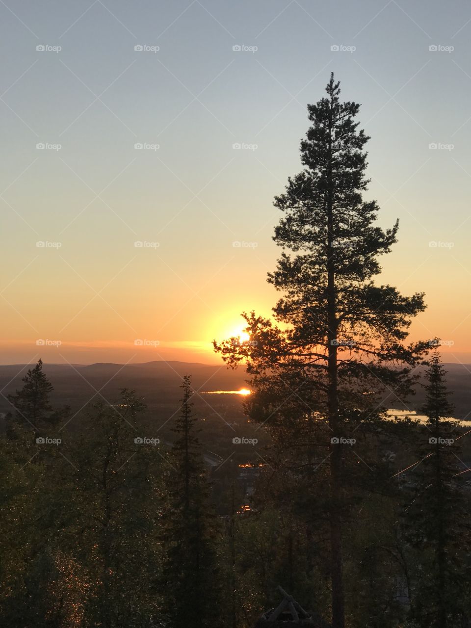 Midnight sun in northern Finland