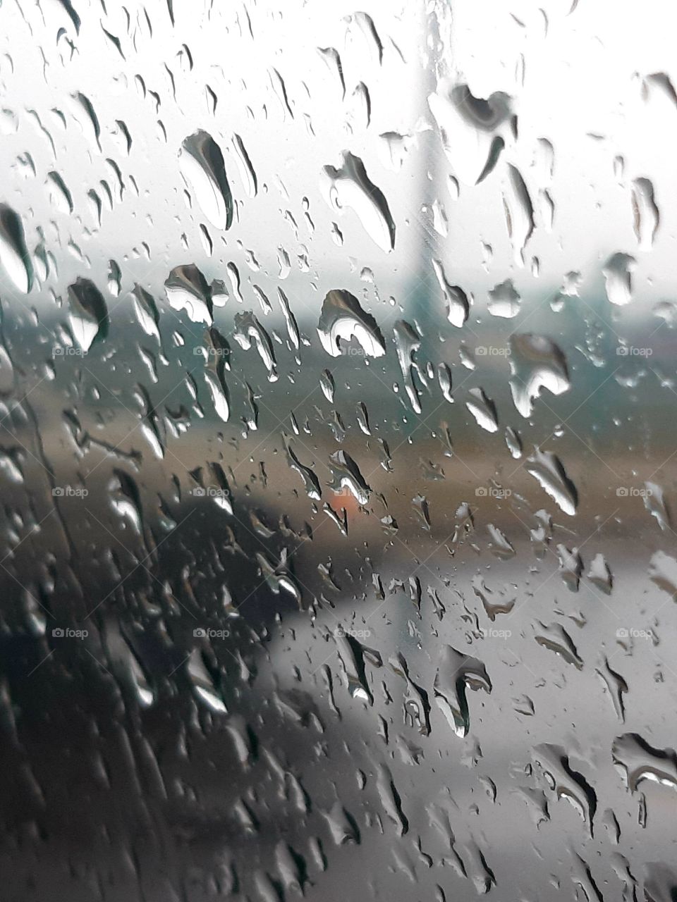 Raindrops on glass