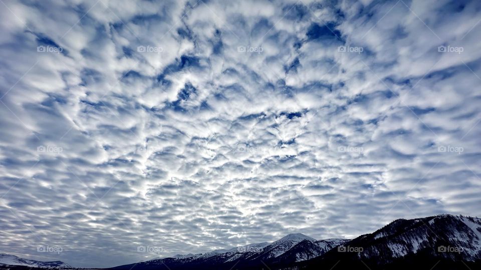 beautiful clouds over the mountains