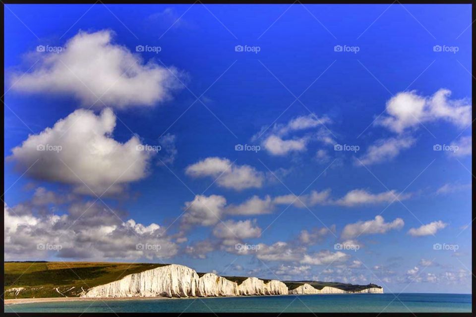 Cliff. White cliffs 