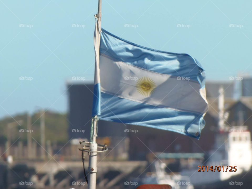 Bandera Argentina celeste y blanco 