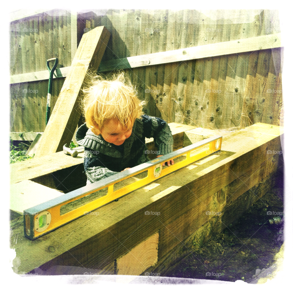 garden construction child boy by majorwatsisface