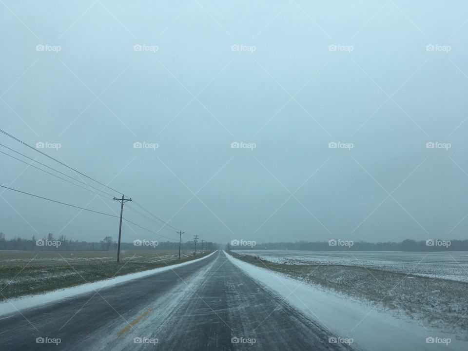 Snowy morning drive