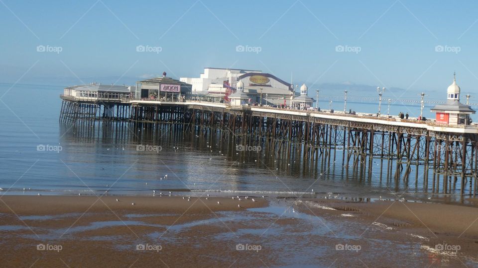 A view of Blackpool beach