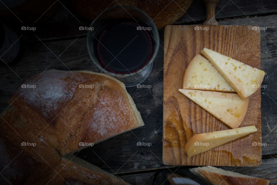 Cheese and wine for st Valentine's Day picnic