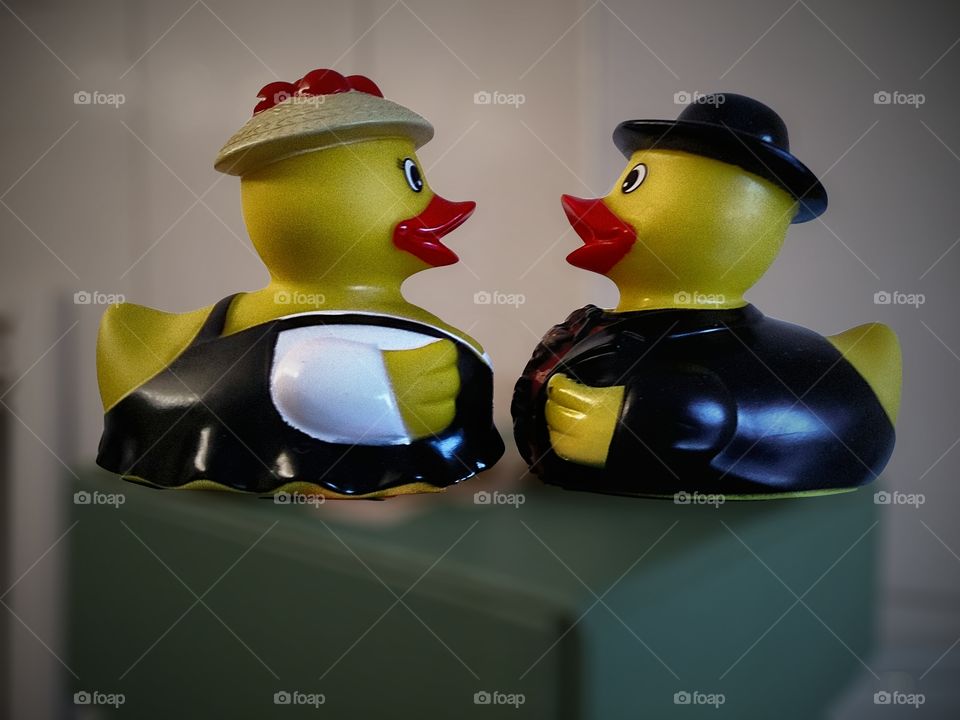 traditonal black forest styled rubber ducks