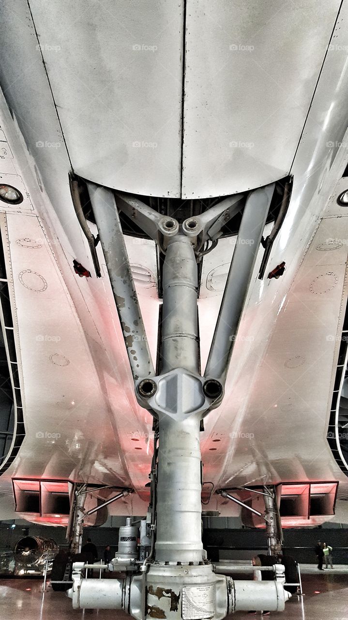 under carriage of Concorde aircraft at Bristol Aerospace Museum