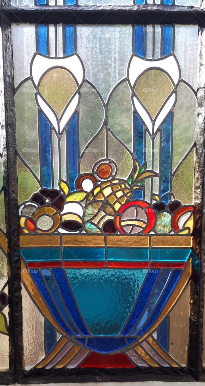 tainted glass in a building in Paris