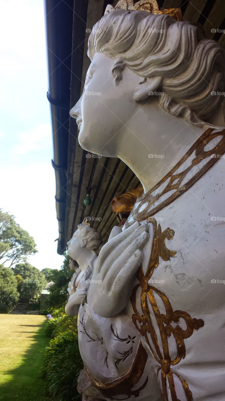 close up of ships figurehead