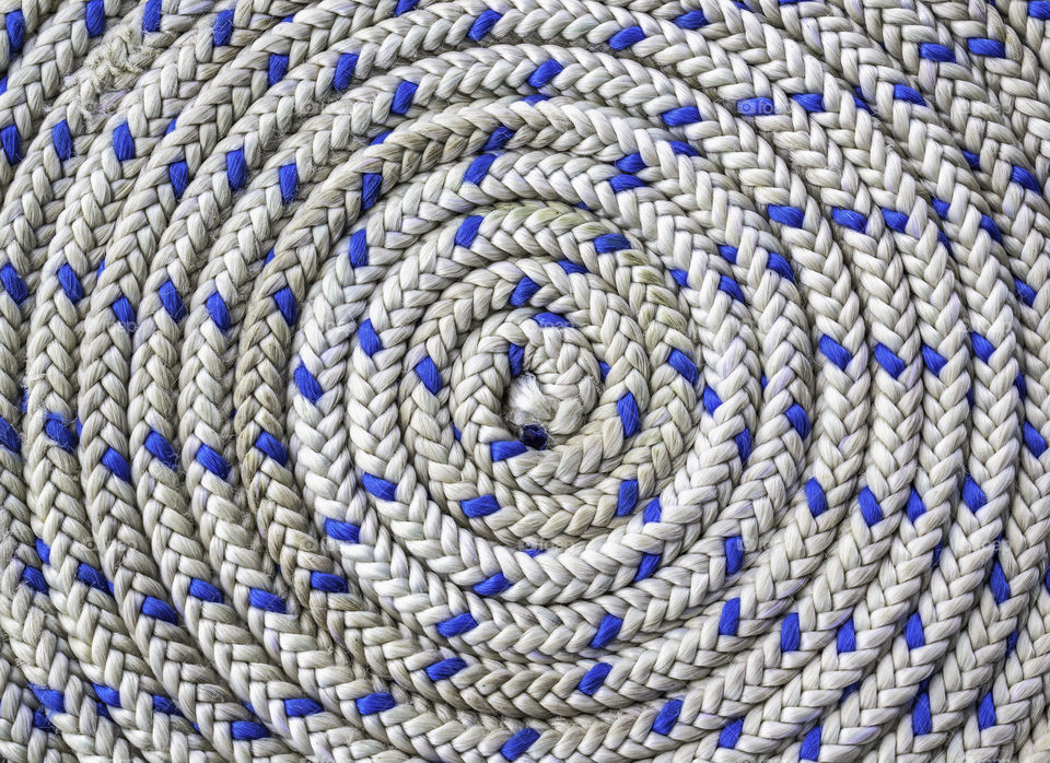 Pattern of circular spirally nautical rope