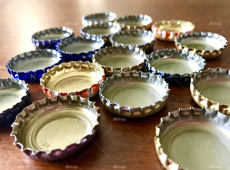 Close-Up Bottle Caps