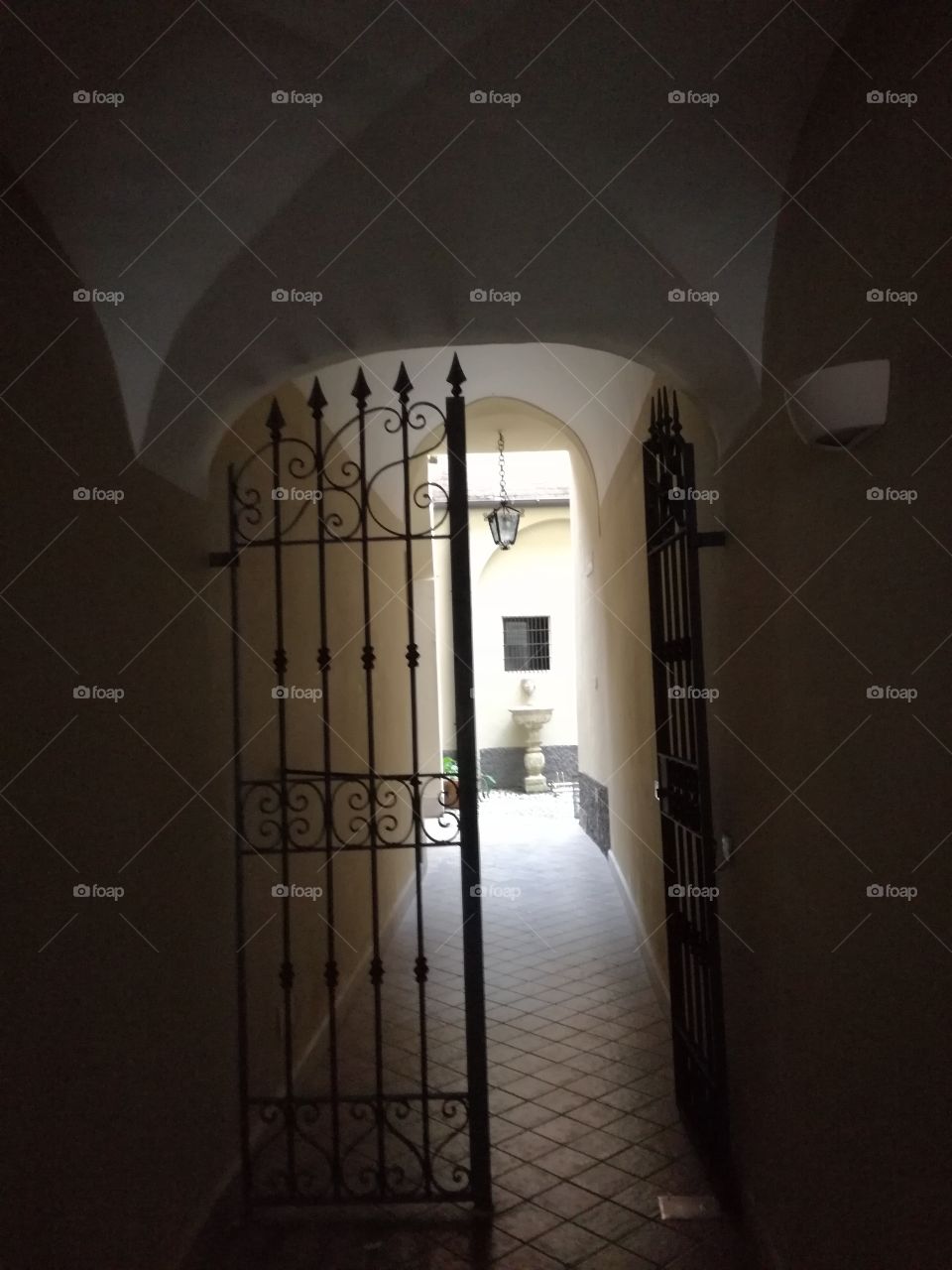 An old renovated building: the entrance. Rieti