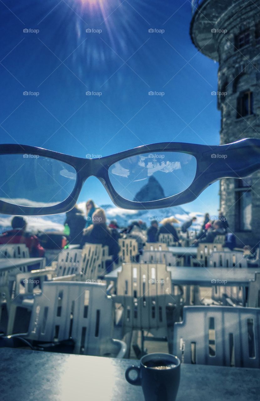 View through glasses 