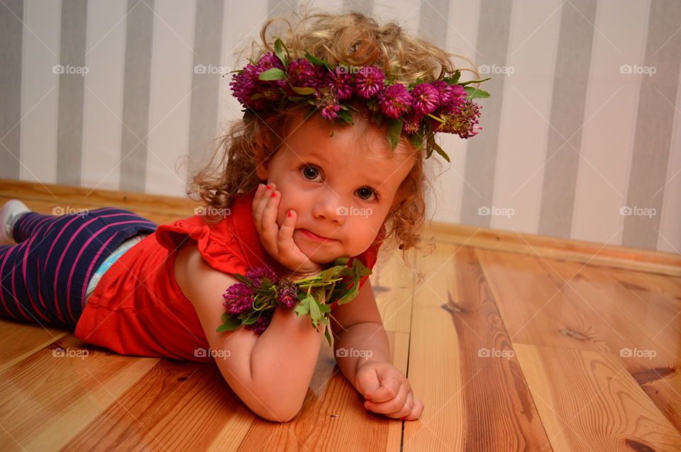 Sweet girl with flower crown