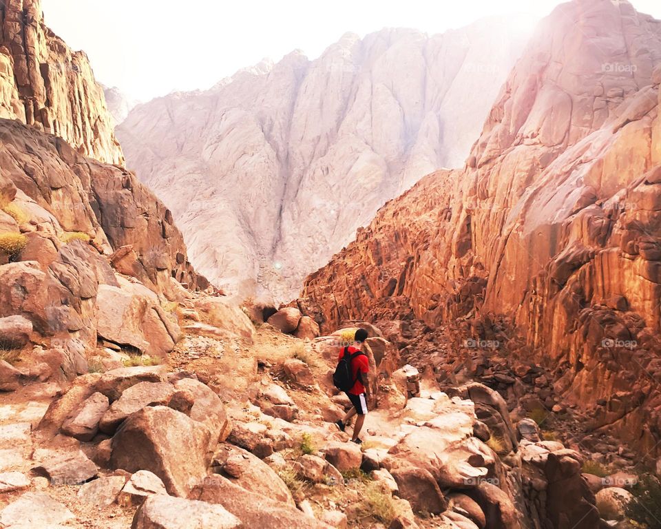 Hiking in mountain 