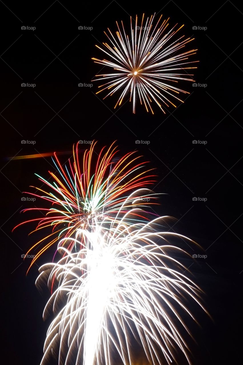 Long exposure fireworks shot on the 4th of July