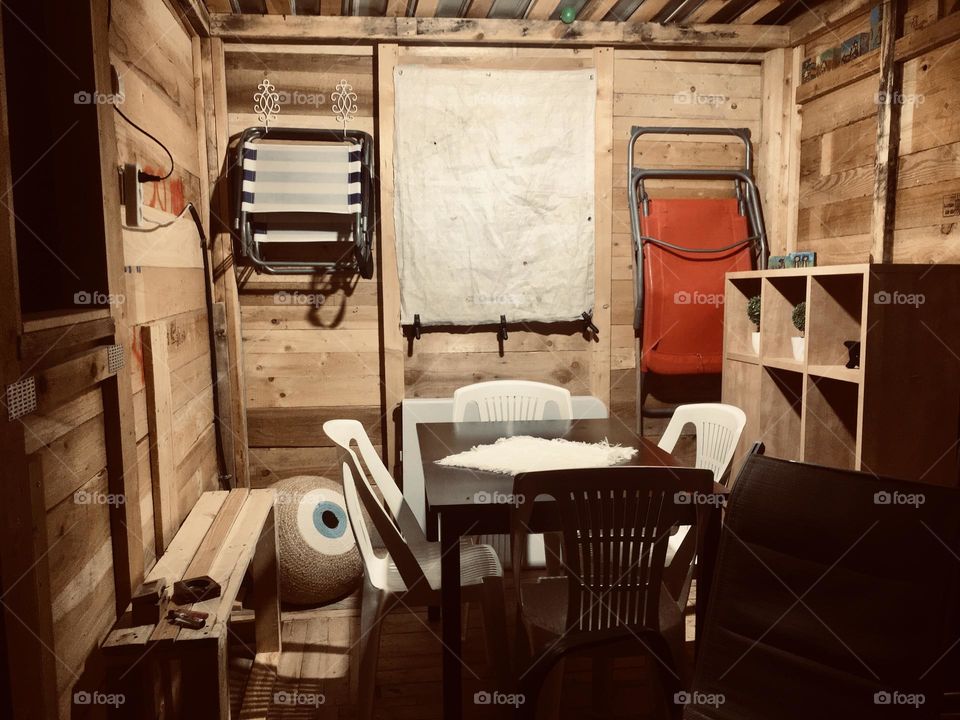 Wooden house interior design