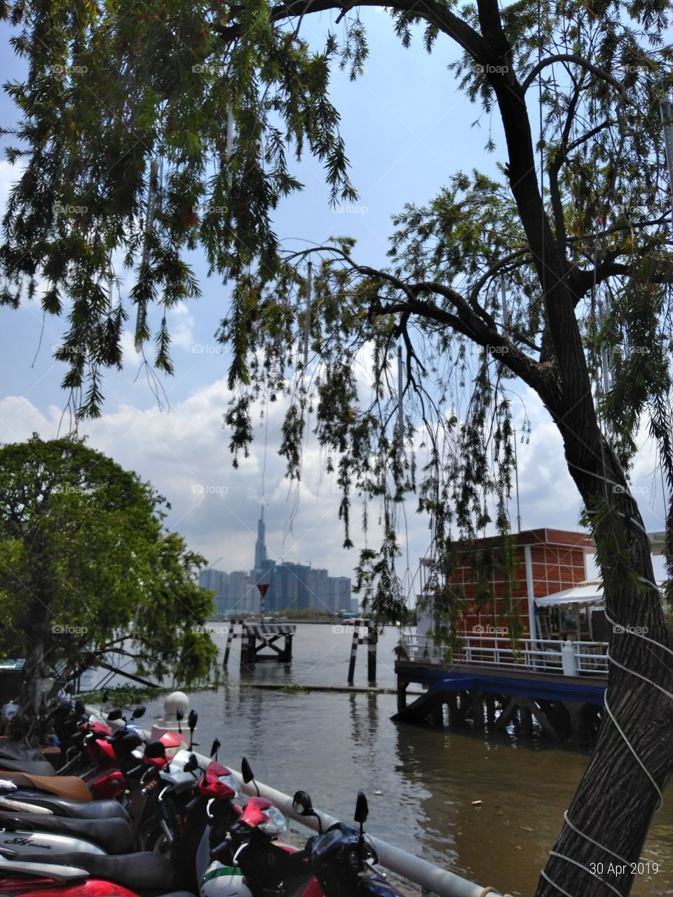 Typical riverside scene in Ho Chi Minh City