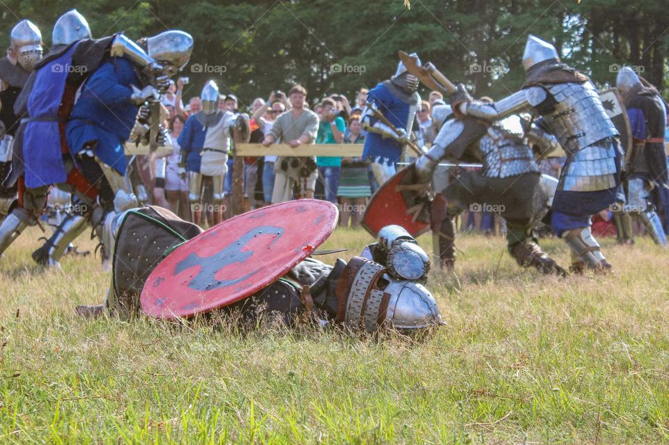 Knight testing after a battle. Time to rest.