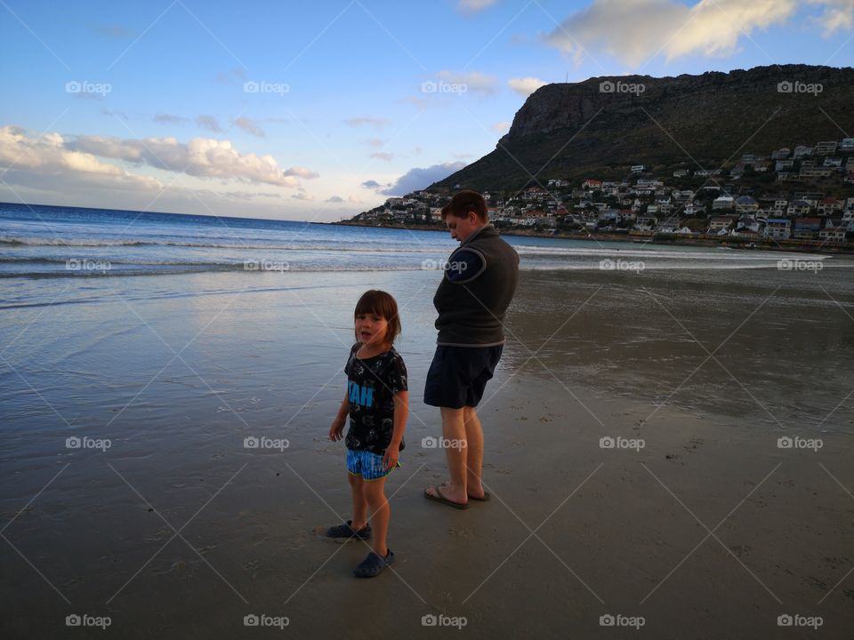 Playing on beach in Cape Town