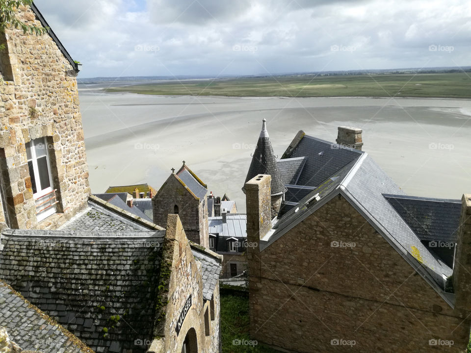 vistas desde el castillo mont sant Michelle en Francia