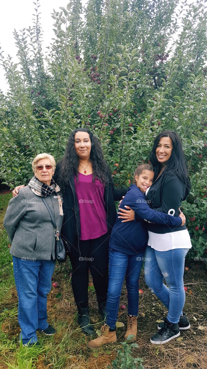 3 Generations of apple picking