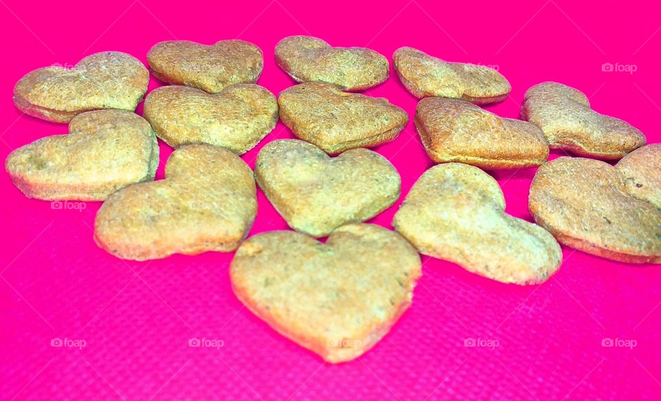 Heart shaped biscuits