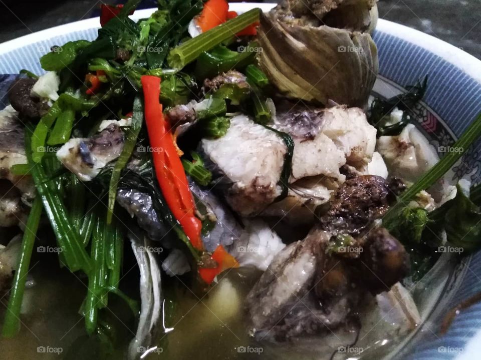 Boiled fish.