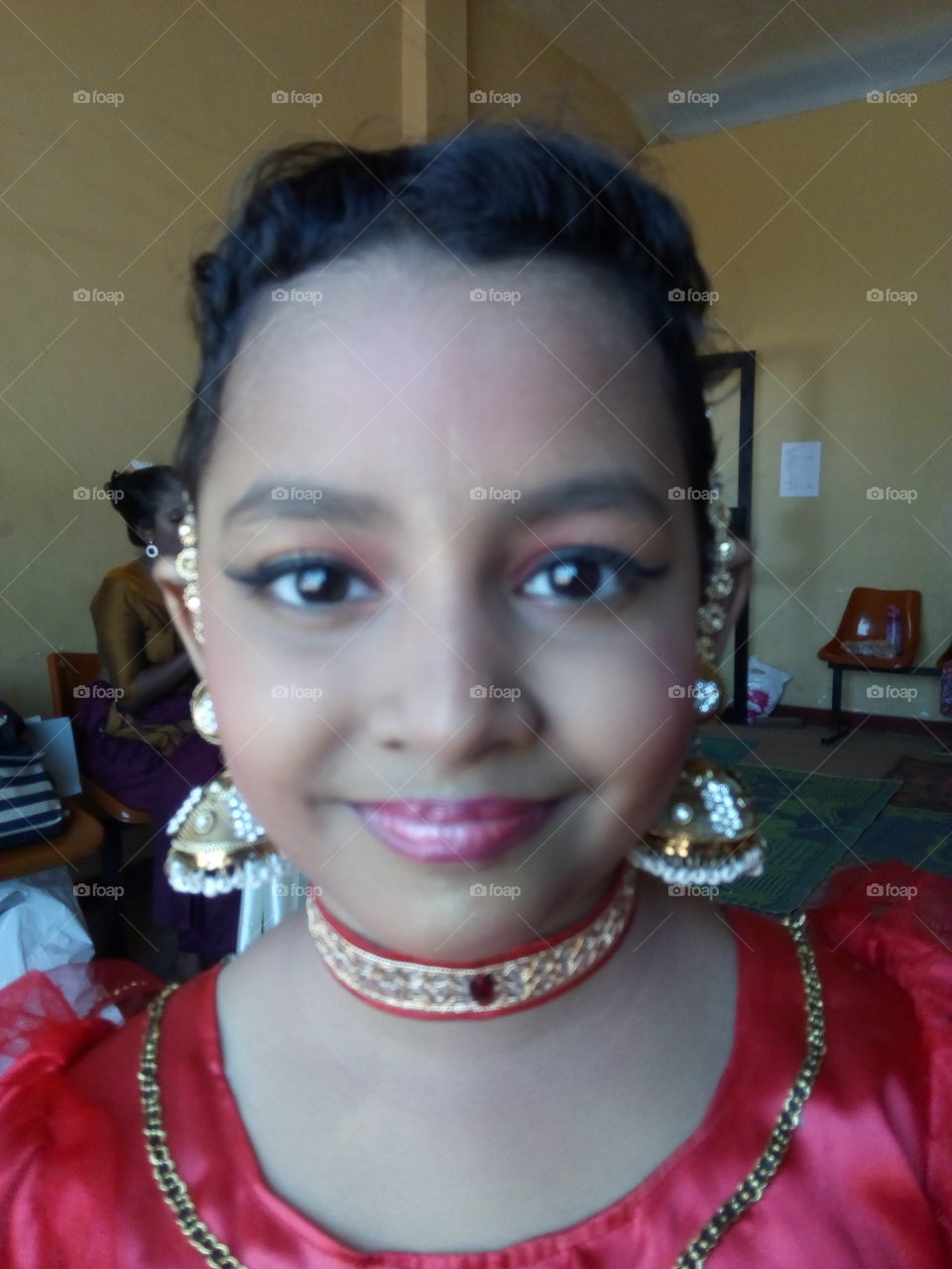 Getting ready for the puja dance