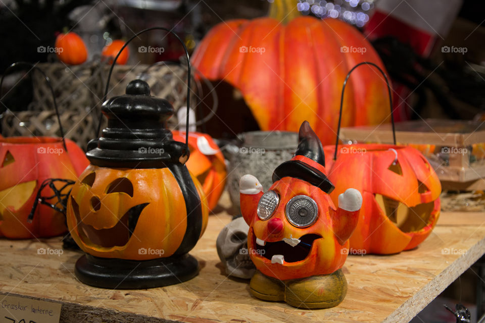 Pumpkin figures in a store in Copenhagen.