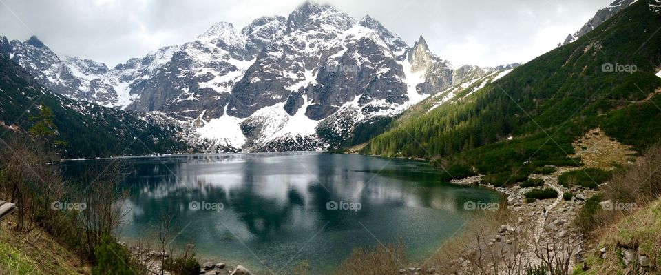 Mountain lake in Poland Tatry 