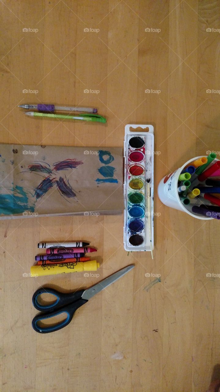 granddaughter has been painting with watercolors