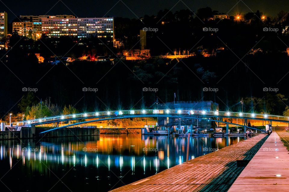 Lyon at night