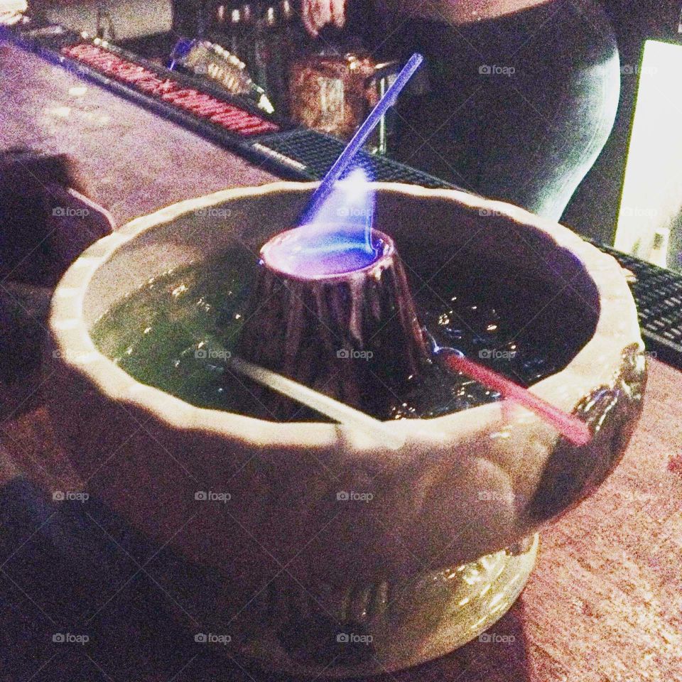 Volcano drink at cheapshots!! In queens NY 