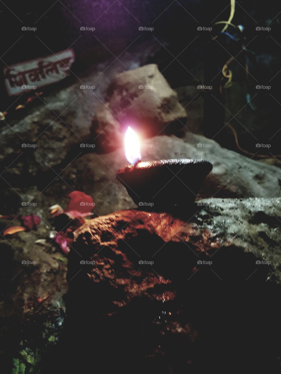 flame inside the cave