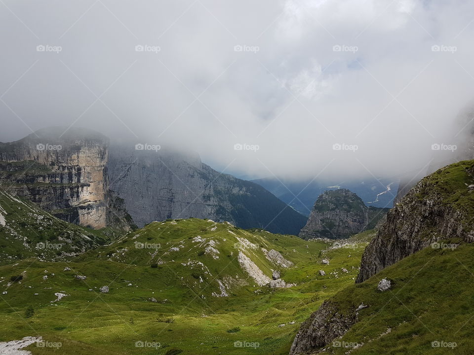 View of dolomites mountains