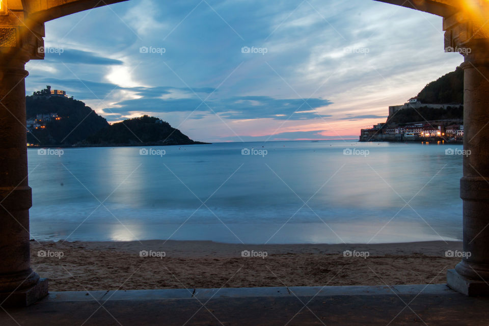 Spanish beach at sunset